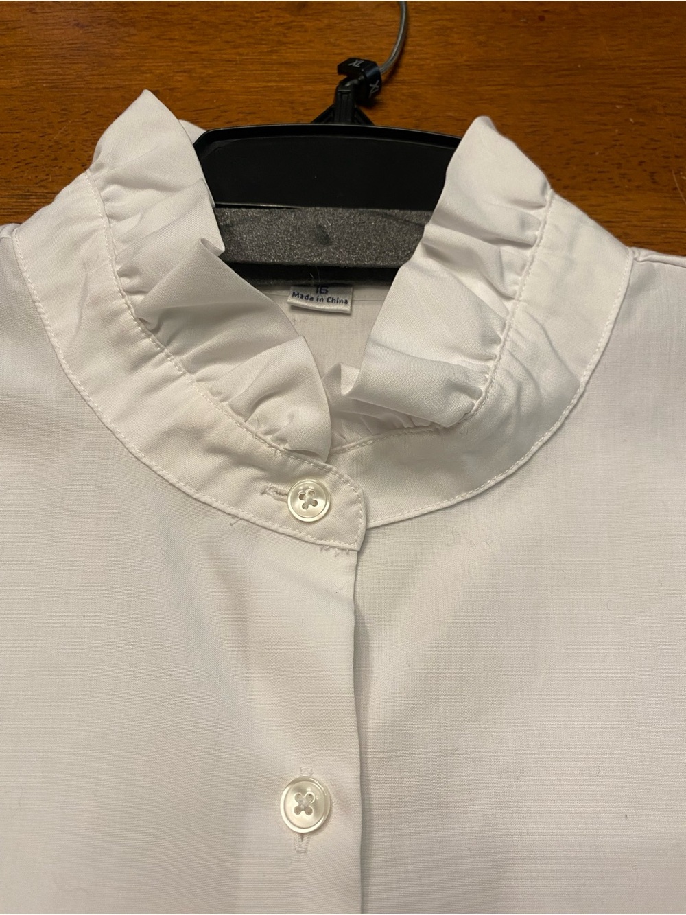 Pendleton White Ruffle Collar Button-Down Blouse - Picture 7 of 9